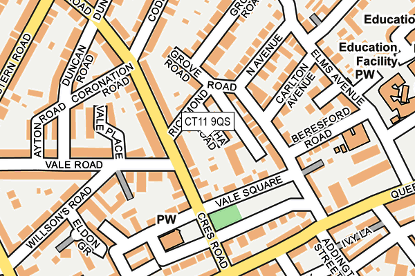 CT11 9QS map - OS OpenMap – Local (Ordnance Survey)