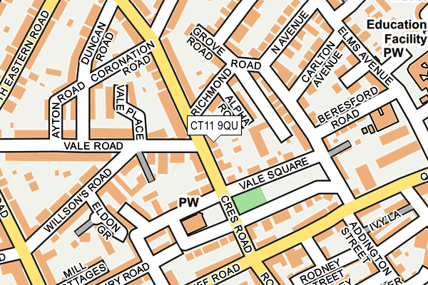 CT11 9QU map - OS OpenMap – Local (Ordnance Survey)