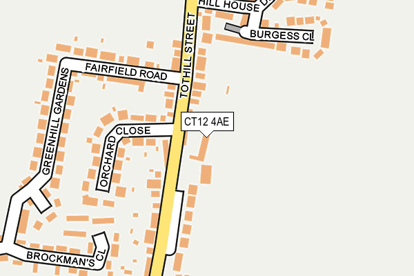 CT12 4AE map - OS OpenMap – Local (Ordnance Survey)