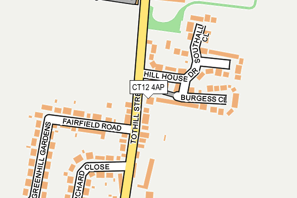 CT12 4AP map - OS OpenMap – Local (Ordnance Survey)