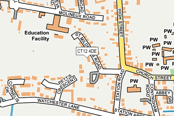 CT12 4DE map - OS OpenMap – Local (Ordnance Survey)