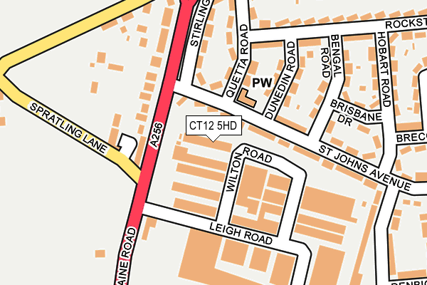 CT12 5HD map - OS OpenMap – Local (Ordnance Survey)