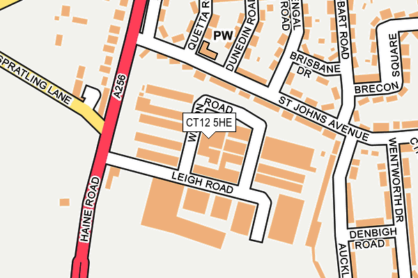 CT12 5HE map - OS OpenMap – Local (Ordnance Survey)