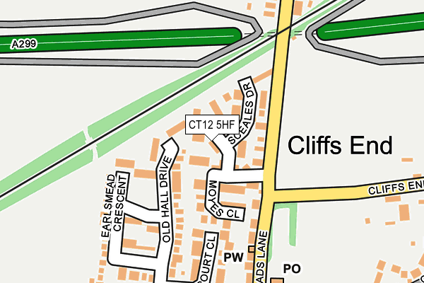 CT12 5HF map - OS OpenMap – Local (Ordnance Survey)
