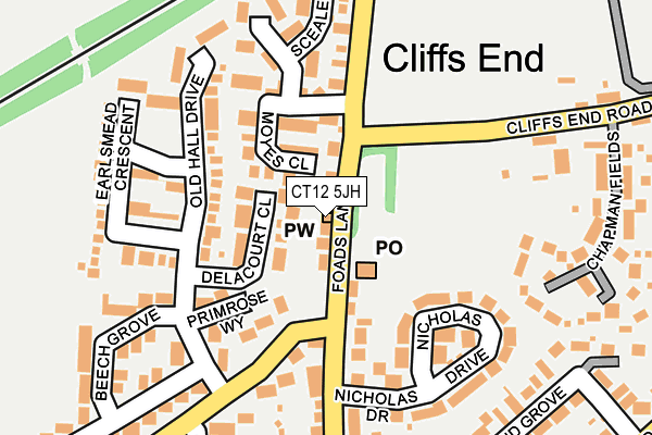 CT12 5JH map - OS OpenMap – Local (Ordnance Survey)
