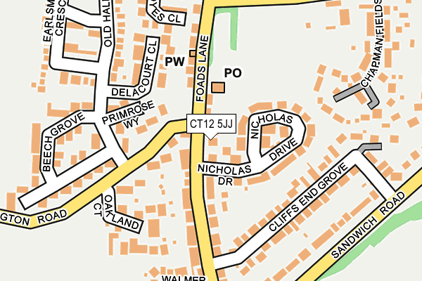 CT12 5JJ map - OS OpenMap – Local (Ordnance Survey)