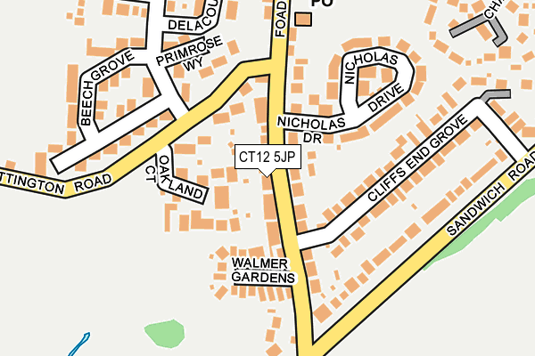 CT12 5JP map - OS OpenMap – Local (Ordnance Survey)