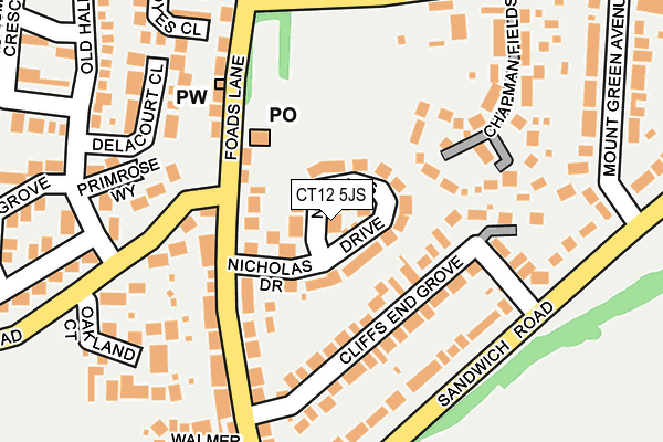 CT12 5JS map - OS OpenMap – Local (Ordnance Survey)