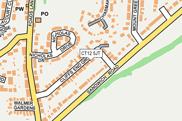 CT12 5JT map - OS OpenMap – Local (Ordnance Survey)