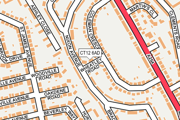 CT12 6AD map - OS OpenMap – Local (Ordnance Survey)