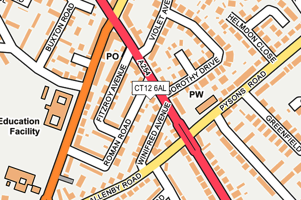 CT12 6AL map - OS OpenMap – Local (Ordnance Survey)