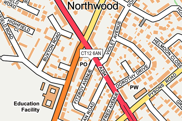 CT12 6AN map - OS OpenMap – Local (Ordnance Survey)