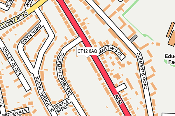 CT12 6AQ map - OS OpenMap – Local (Ordnance Survey)