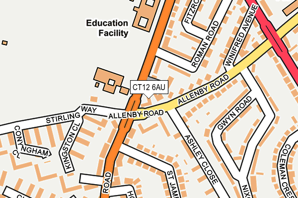 CT12 6AU map - OS OpenMap – Local (Ordnance Survey)