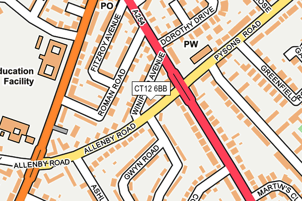 CT12 6BB map - OS OpenMap – Local (Ordnance Survey)