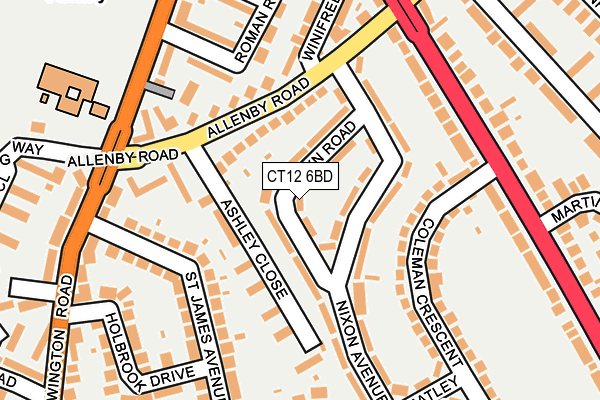 CT12 6BD map - OS OpenMap – Local (Ordnance Survey)