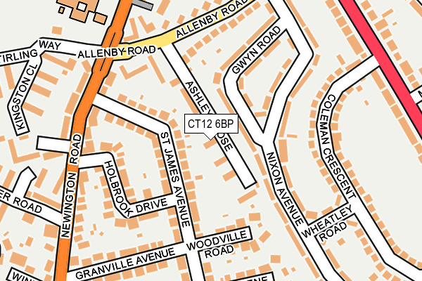 CT12 6BP map - OS OpenMap – Local (Ordnance Survey)