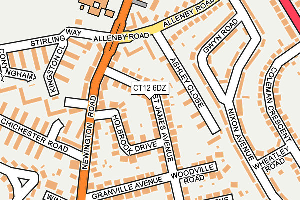CT12 6DZ map - OS OpenMap – Local (Ordnance Survey)