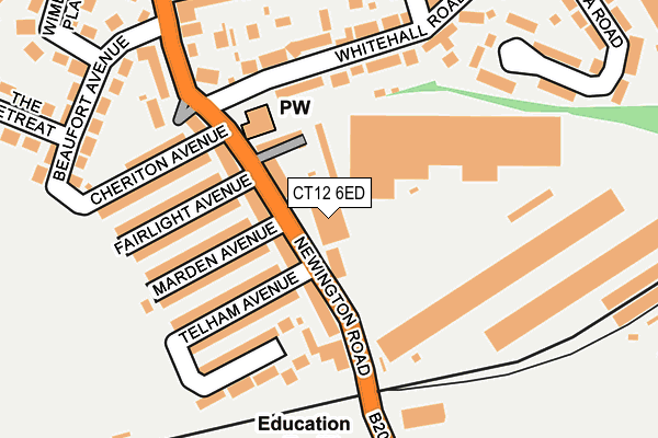 CT12 6ED map - OS OpenMap – Local (Ordnance Survey)