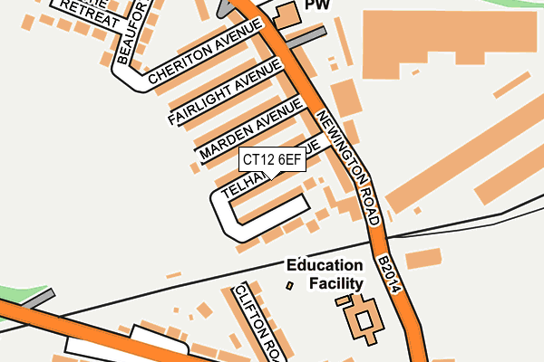 CT12 6EF map - OS OpenMap – Local (Ordnance Survey)