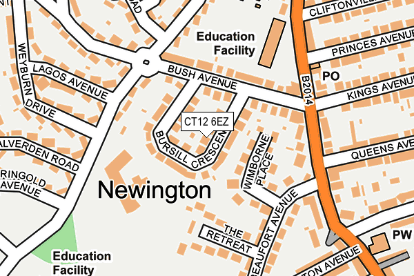 CT12 6EZ map - OS OpenMap – Local (Ordnance Survey)