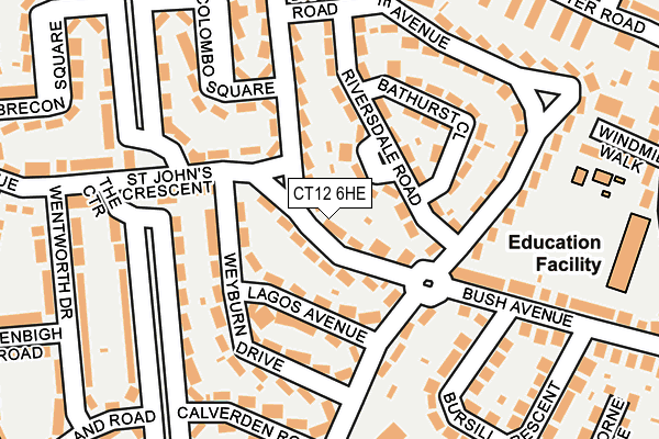 CT12 6HE map - OS OpenMap – Local (Ordnance Survey)