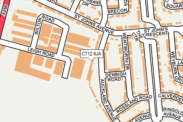 CT12 6JA map - OS OpenMap – Local (Ordnance Survey)