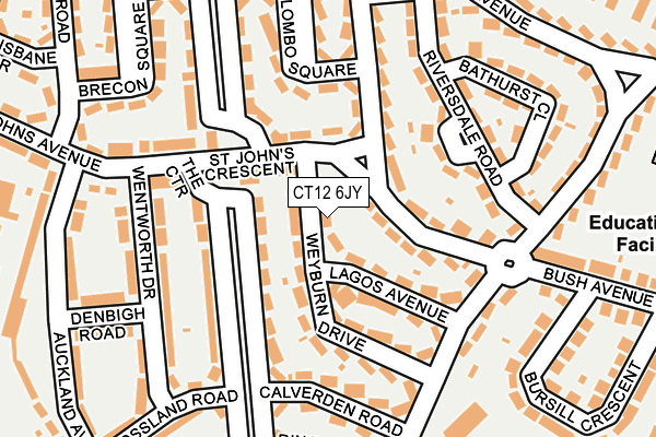 CT12 6JY map - OS OpenMap – Local (Ordnance Survey)