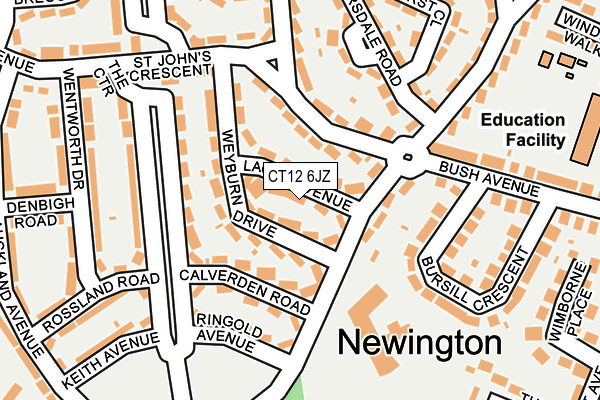 CT12 6JZ map - OS OpenMap – Local (Ordnance Survey)