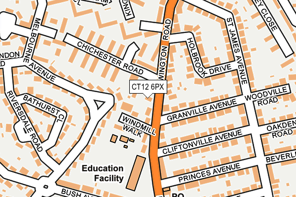 CT12 6PX map - OS OpenMap – Local (Ordnance Survey)