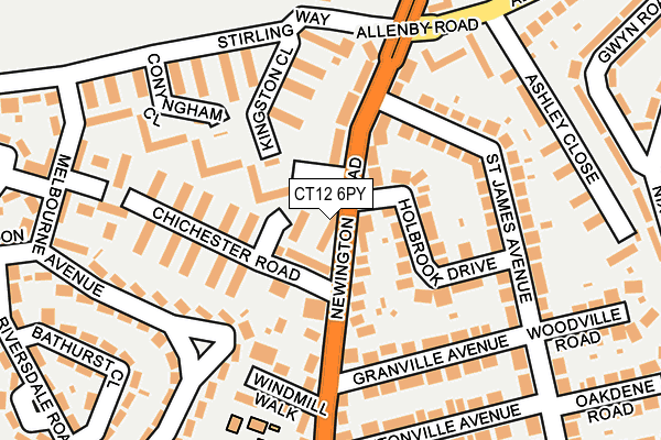 CT12 6PY map - OS OpenMap – Local (Ordnance Survey)