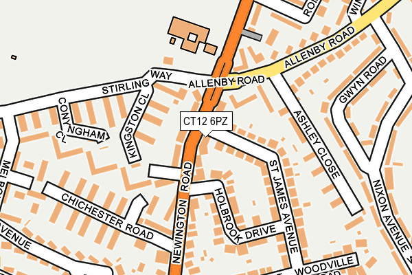 CT12 6PZ map - OS OpenMap – Local (Ordnance Survey)