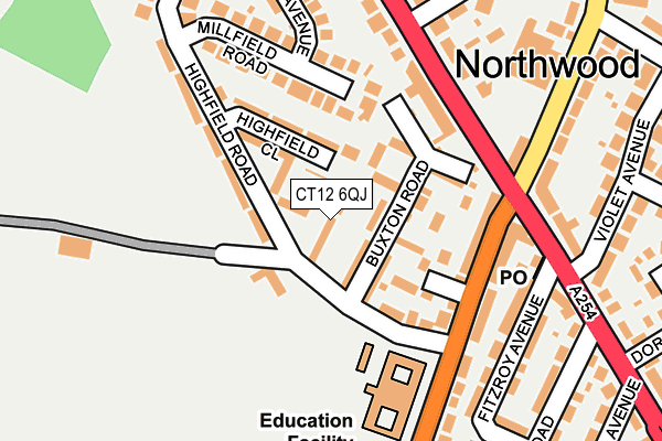 CT12 6QJ map - OS OpenMap – Local (Ordnance Survey)
