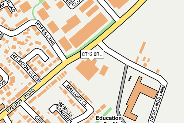 CT12 6RL map - OS OpenMap – Local (Ordnance Survey)