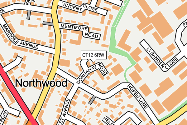 CT12 6RW map - OS OpenMap – Local (Ordnance Survey)