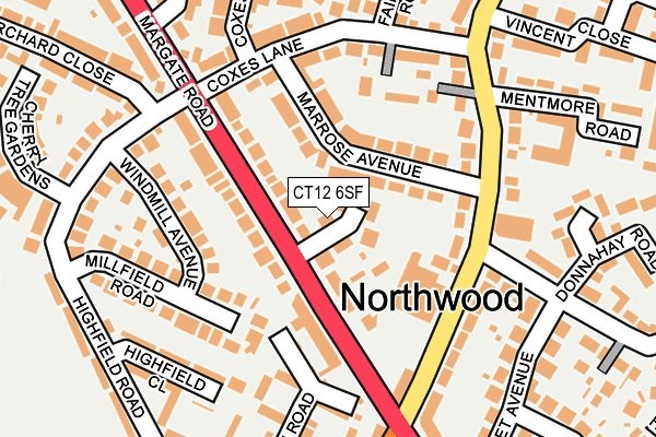CT12 6SF map - OS OpenMap – Local (Ordnance Survey)