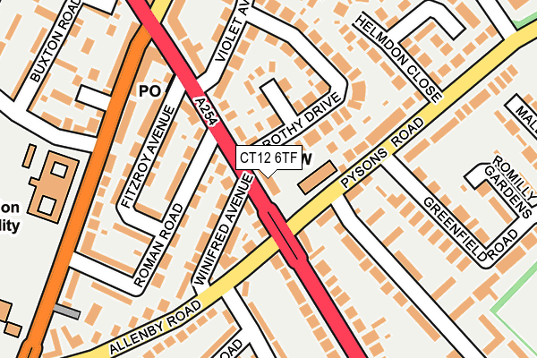 CT12 6TF map - OS OpenMap – Local (Ordnance Survey)