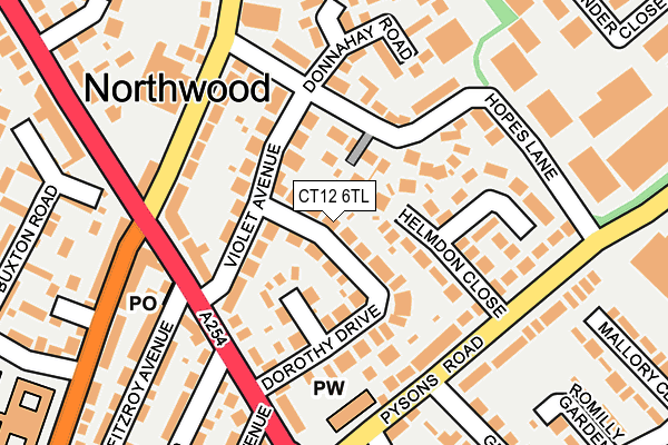 CT12 6TL map - OS OpenMap – Local (Ordnance Survey)