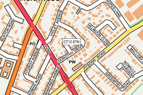 CT12 6TN map - OS OpenMap – Local (Ordnance Survey)
