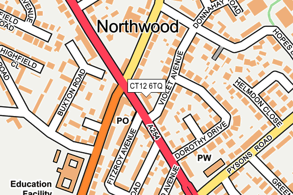 CT12 6TQ map - OS OpenMap – Local (Ordnance Survey)