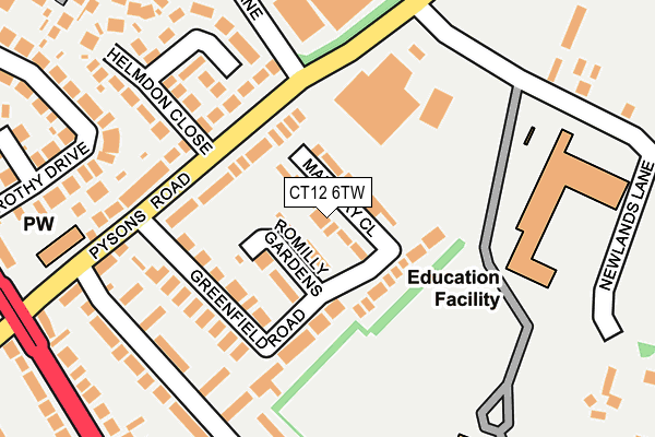 CT12 6TW map - OS OpenMap – Local (Ordnance Survey)