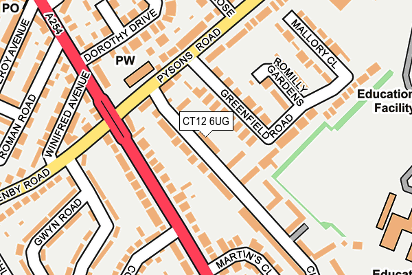 CT12 6UG map - OS OpenMap – Local (Ordnance Survey)