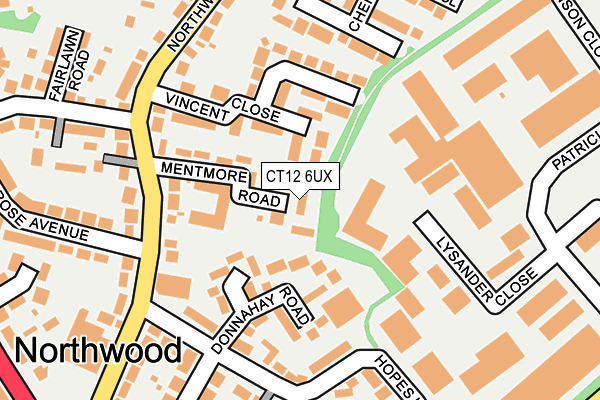 CT12 6UX map - OS OpenMap – Local (Ordnance Survey)