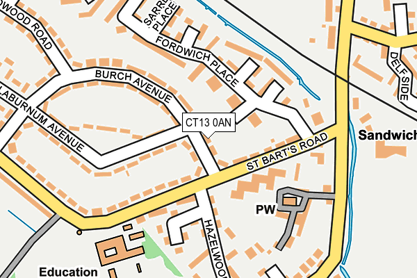 CT13 0AN map - OS OpenMap – Local (Ordnance Survey)