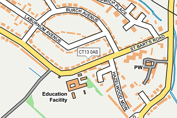 CT13 0AS map - OS OpenMap – Local (Ordnance Survey)