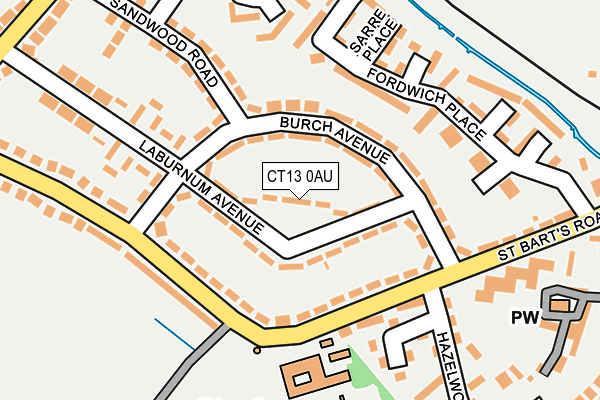 CT13 0AU map - OS OpenMap – Local (Ordnance Survey)