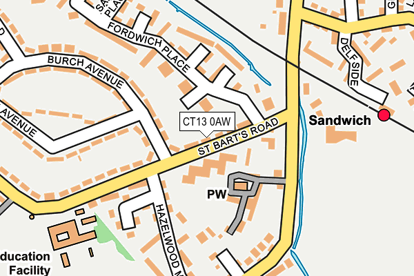 CT13 0AW map - OS OpenMap – Local (Ordnance Survey)