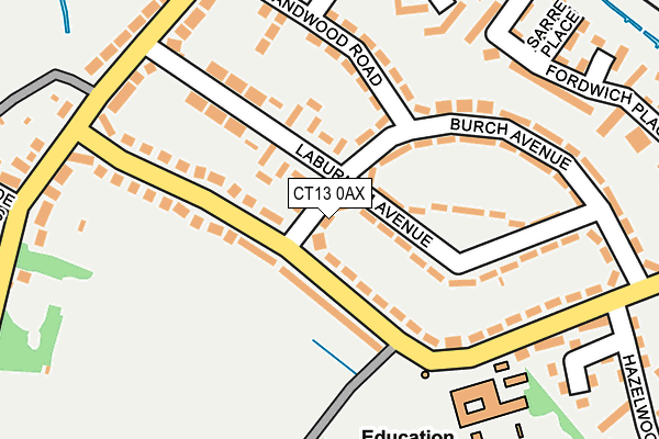 CT13 0AX map - OS OpenMap – Local (Ordnance Survey)