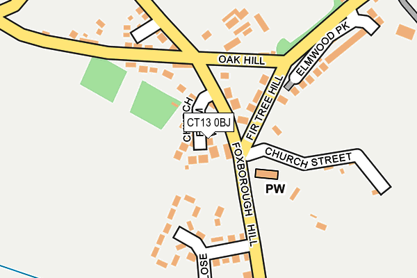 CT13 0BJ map - OS OpenMap – Local (Ordnance Survey)