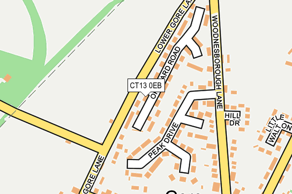 CT13 0EB map - OS OpenMap – Local (Ordnance Survey)